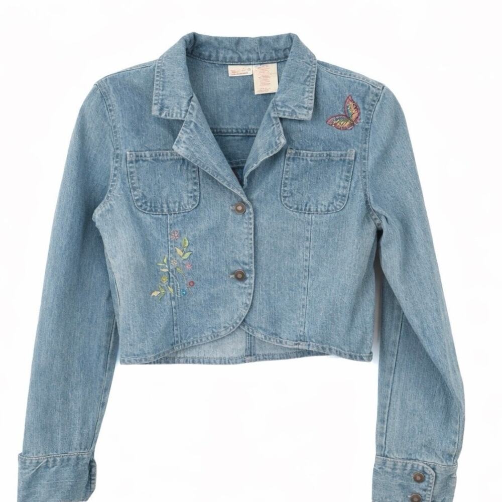 Y2K 90's Girl Connection Cropped Denim Jacket